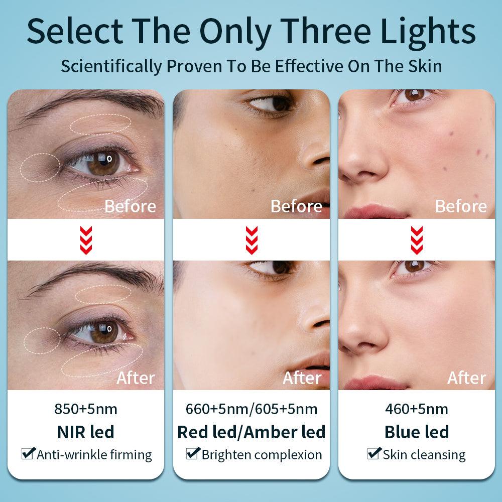 LED Light Therapy Facial Mask - size and features view