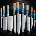 Premium Stainless Steel Chef's Knife Set - side view