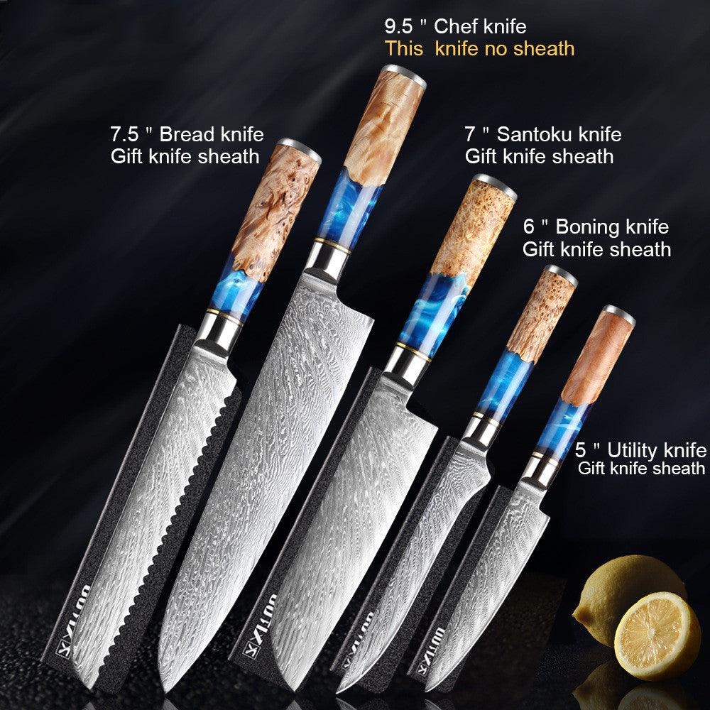 Premium Stainless Steel Chef's Knife Set - close-up detail
