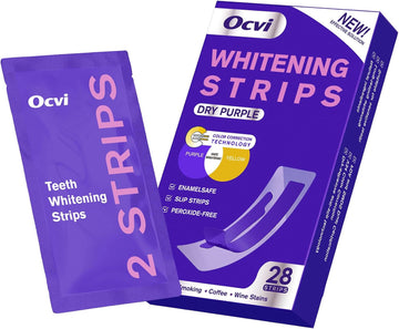 Purple Teeth Whitening Strips - Upgraded No-Residue Formula