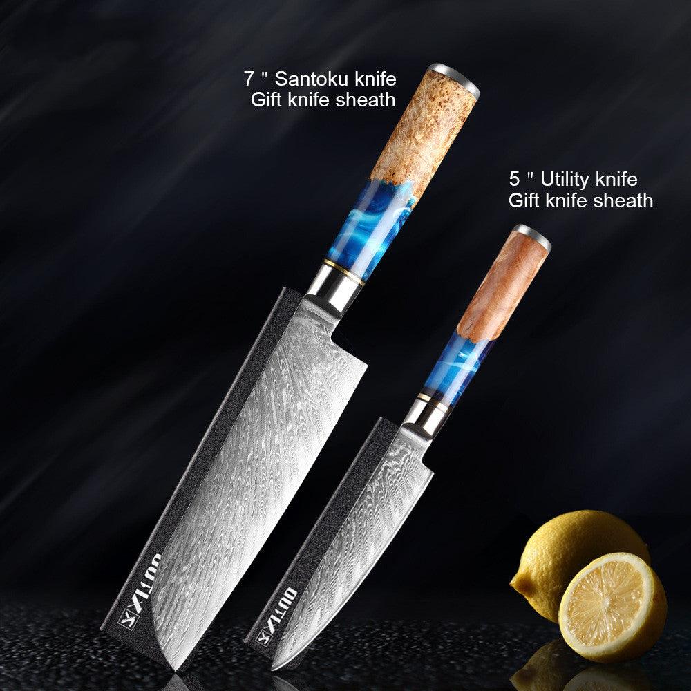 Premium Stainless Steel Chef's Knife Set - angle view