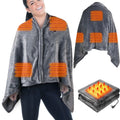 USB Heated Blanket Electric Heated Blanket Heated Poncho Shawl Wrap Throw with Zipper Washable for Home Office 59*31In