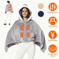 Wearable Heated Throw Blanket Double-Sided Flannel Portable Electric Heating Hoodie for Women Men Machine Washable 3 Heating Levels Battery Operated
