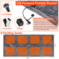 USB Heated Blanket Electric Heated Blanket Heated Poncho Shawl Wrap Throw with Zipper Washable for Home Office 59*31In